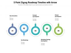 5 point zigzag roadmap timeline with arrow