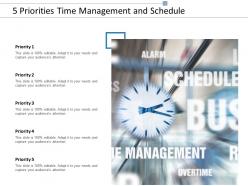 5 priorities time management and schedule