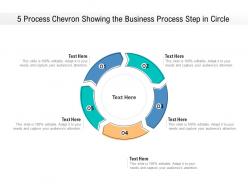 5 process chevron showing the business process step in circle
