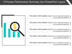 5 process performance summary icon powerpoint layout