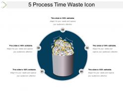 5 Process Time Waste Icon Presentation Layouts