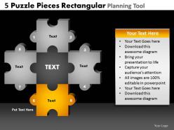 5 puzzle pieces rectangular planning tool powerpoint slides and ppt templates db