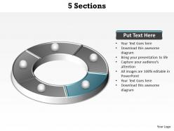 5 sections or ring circle powerpoint diagram templates graphics 712