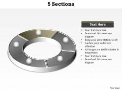 5 sections or ring circle powerpoint diagram templates graphics 712