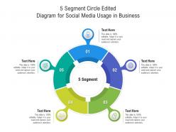 5 segment circle edited diagram for social media usage in business infographic template