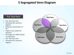 5 segregated venn diagram powerpoint diagram templates graphics 712