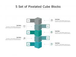 5 set of pixelated cube blocks