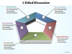 5 sided discussion hexagonal shape split with hole slides diagrams templates info graphics