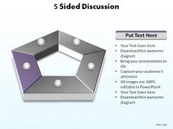 5 sided discussion hexagonal shape split with hole slides diagrams templates info graphics