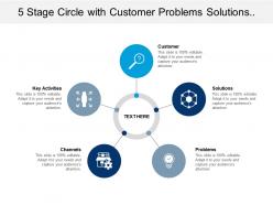 5 stage circle with customer problems solutions channels and key activities
