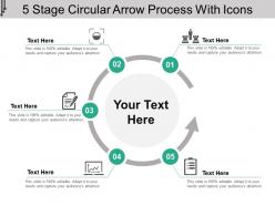 5 Stage Circular Arrow Process With Icons