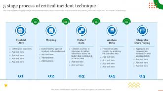 5 Stage Process Of Critical Incident Technique QCP Templates Set 1
