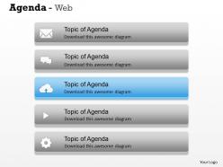 5 staged business agenda topic display diagram 0114