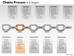 5 stages chain process powerpoint slides