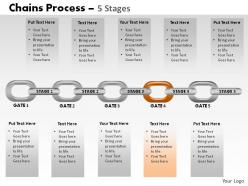 5 stages chain process powerpoint slides
