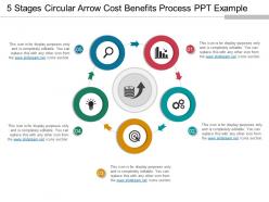 5 Stages Circular Arrow Cost Benefits Process Ppt Example