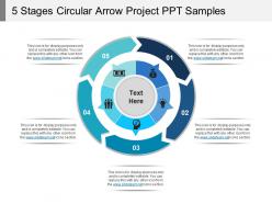 5 stages circular arrow project ppt samples