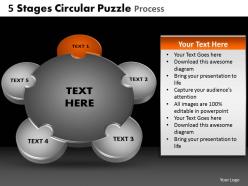 5 stages circular puzzle process powerpoint slides and ppt templates db