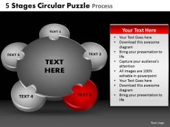 5 stages circular puzzle process powerpoint slides and ppt templates db
