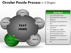 5 stages circular puzzle process slides