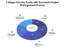 5 stages circular puzzle with successful project management process