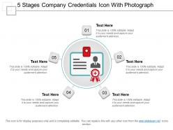5 stages company credentials icon with photograph
