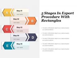 5 stages in export procedure with rectangles powerpoint slide presentation tips