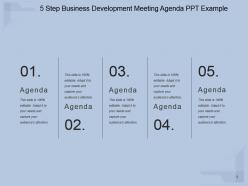 5 step business development meeting agenda ppt example