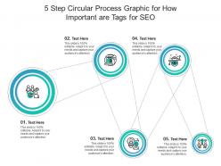 5 step circular process graphic for how important are tags for seo infographic template