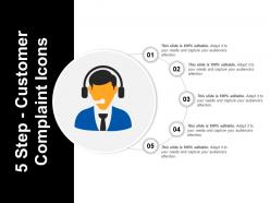 5 step customer complaint icons powerpoint images