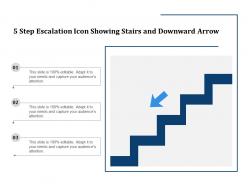5 Step Escalation Icon Showing Stairs And Downward Arrow