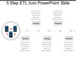 5 step etl icon powerpoint slide