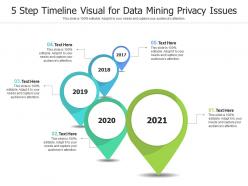 5 Step Timeline Visual For Data Mining Privacy Issues Infographic Template