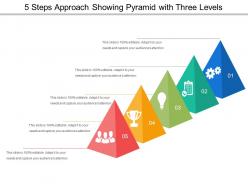 5 steps approach showing pyramid with three levels