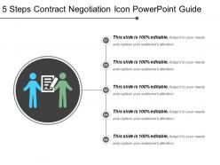 5 steps contract negotiation icon powerpoint guide