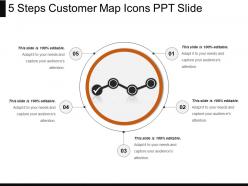 5 steps customer map icons ppt slide