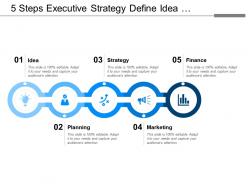 5 Steps Executive Strategy Define Idea Planning Strategy Marketing Finance And Success