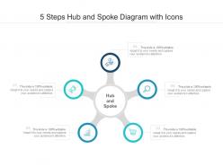 5 steps hub and spoke diagram with icons