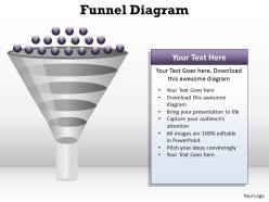 5 steps of process flow funnel diagram