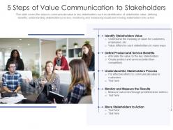 5 steps of value communication to stakeholders