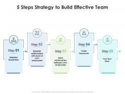 5 steps strategy to build effective team