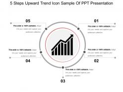 5 steps upward trend icon sample of ppt presentation