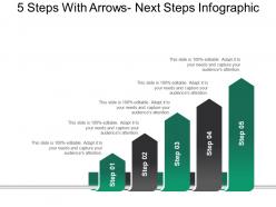 5 steps with arrows next steps infographic ppt background graphics
