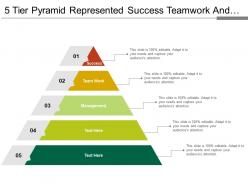 5 tier pyramid represented success teamwork and management