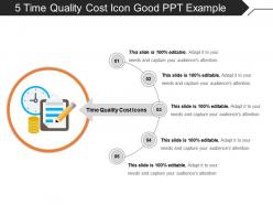 5 time quality cost icon good ppt example