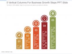 5 Vertical Columns For Business Growth Steps Ppt Slide
