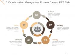 5 Vs Information Management Process Circular Ppt Slide
