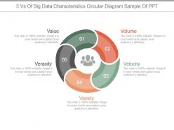 5 vs of big data characteristics circular diagram sample of ppt