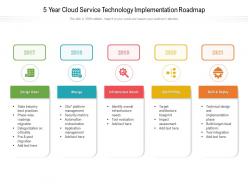 5 year cloud service technology implementation roadmap