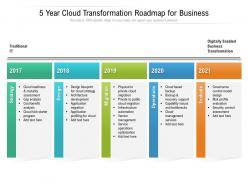 5 year cloud transformation roadmap for business